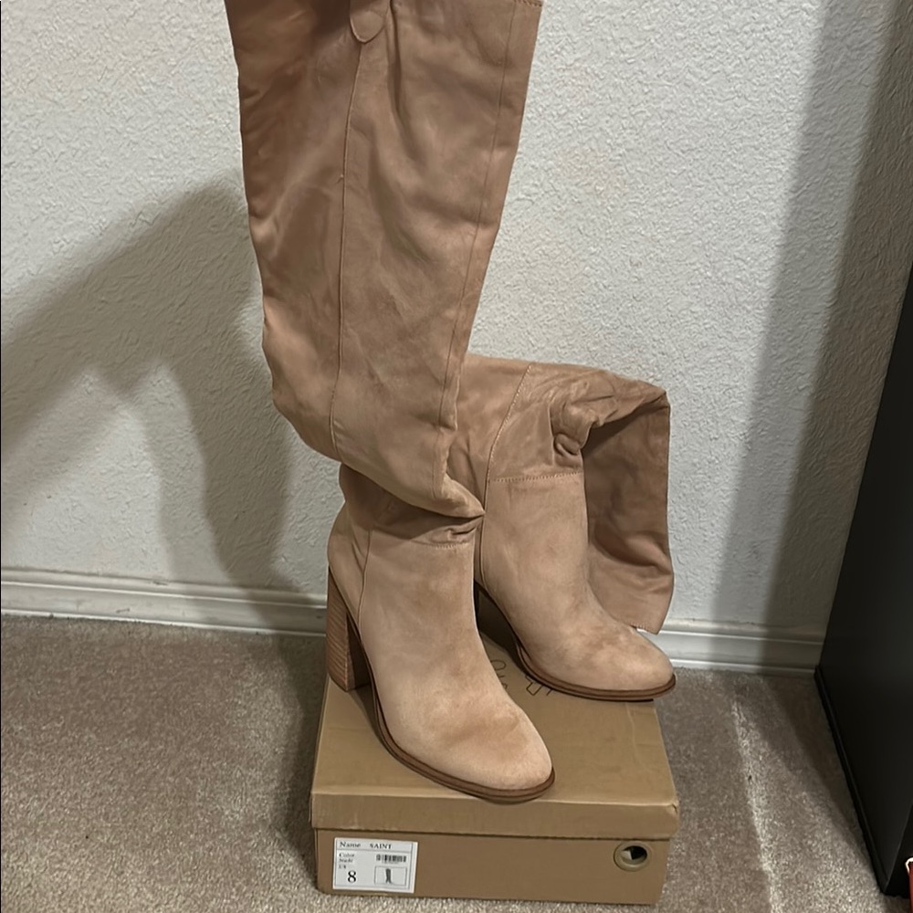 OASIS SOCIETY SAINT Slouch Knee High Boot Women's Size US 8 Color Nude Brown